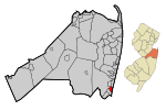 Monmouth County New Jersey Incorporated and Unincorporated areas Sea Girt Highlighted